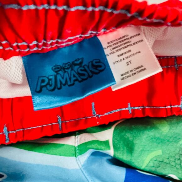 🛍️4 for $20🛍️ Dreamwave Toddler Boys PJ Masks Swim Trunks Red Blue Size 2T - Picture 2 of 8